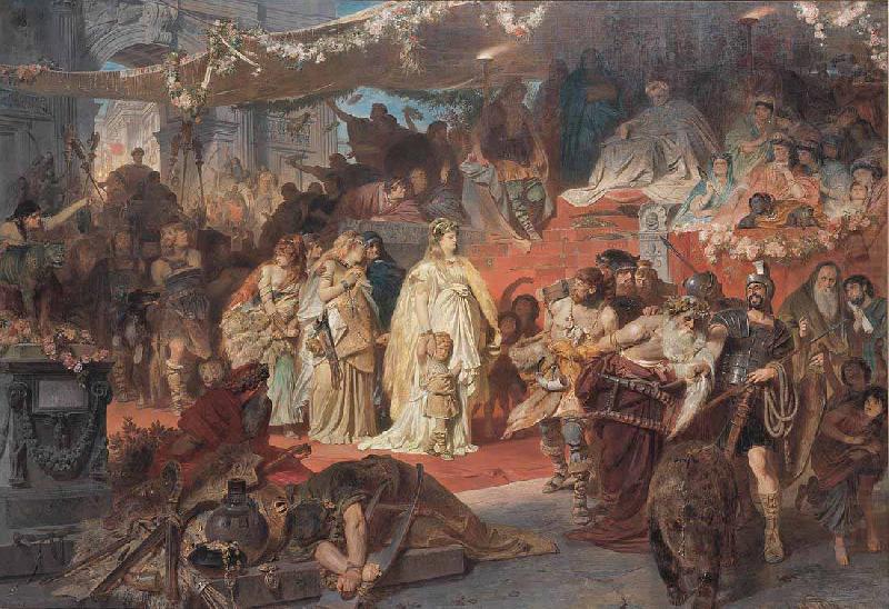 Karl von Piloty Thusnelda in the Triumphal Procession of Germanicus china oil painting image